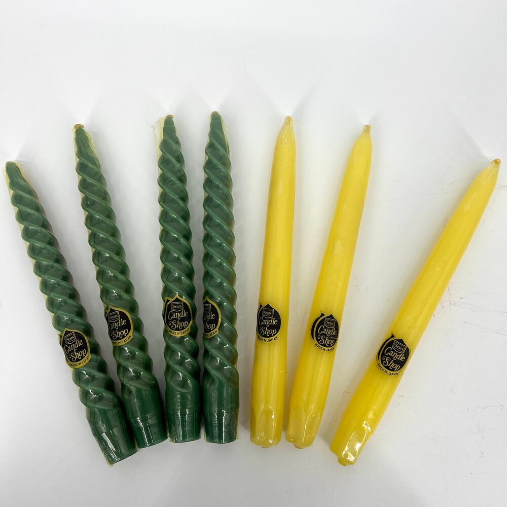 Vintage Sears Candle Shop 8 Inch Twist and Tapered Candles in Box 10 Candles